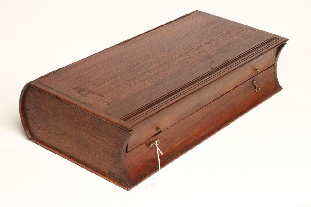 A RARE METZLER & CO. 'BIBLE' ORGAN, with manual bellow, bone keys, maker's label and oak case in the Image