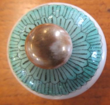 A CHINESE PORCELAIN SMALL COFFEE POT AND COVER of baluster form with ear shaped handle Image