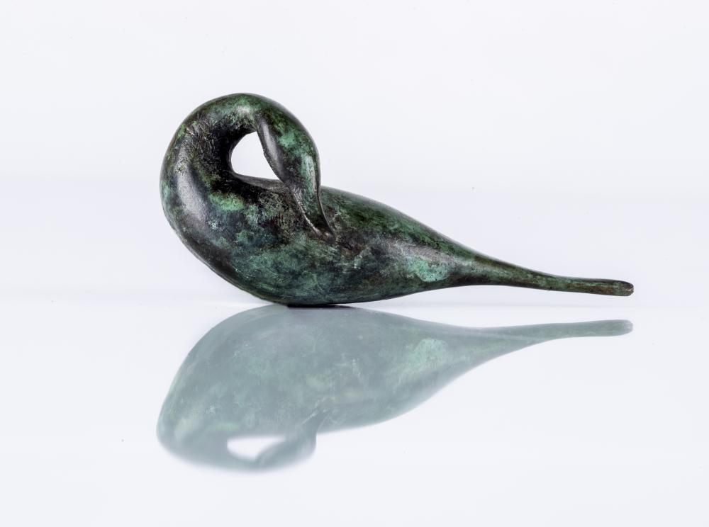 GUY TAPLIN (b.1939) 'Pintale Preening', limited edition miniature bronze 9/25, signed, 3 ½ wide Image