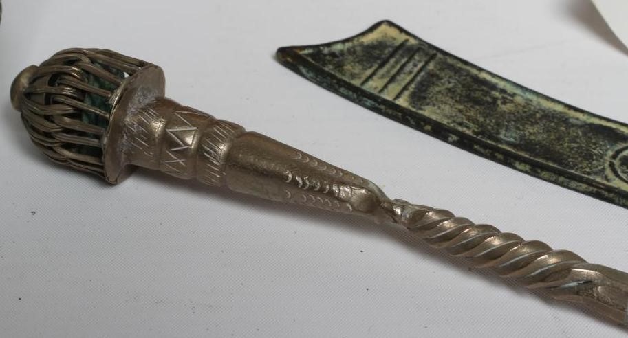 A COLLECTION OF ANTIQUITIES comprising of a Roman terracotta two handled baluster shaped vase Image