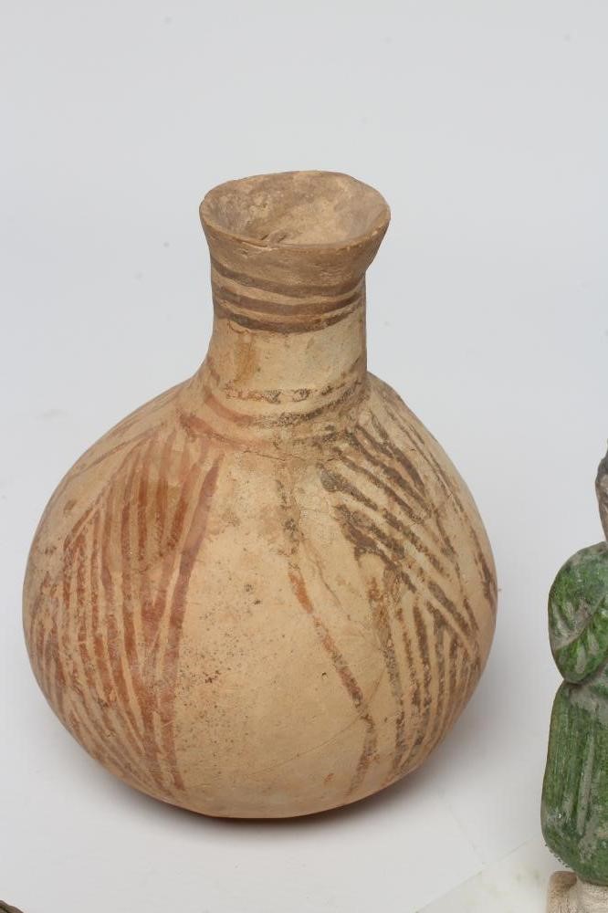 A COLLECTION OF ANTIQUITIES comprising of a Roman terracotta two handled baluster shaped vase Image