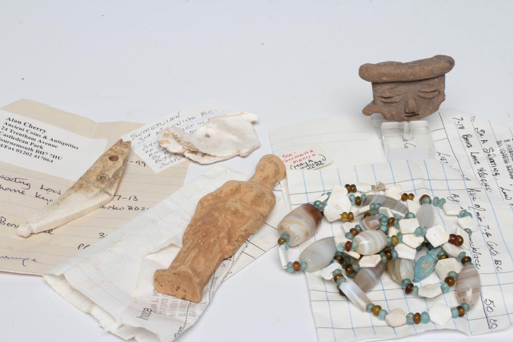 A COLLECTION OF ANTIQUITIES comprising of a pre Columbian Mexican head Image