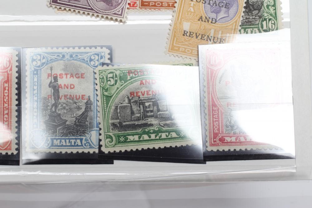 1927 £1 RED/ORANGE AND BLACK, together with a stock card of 1928 Malta stamps, fine mint (Est. plus Image