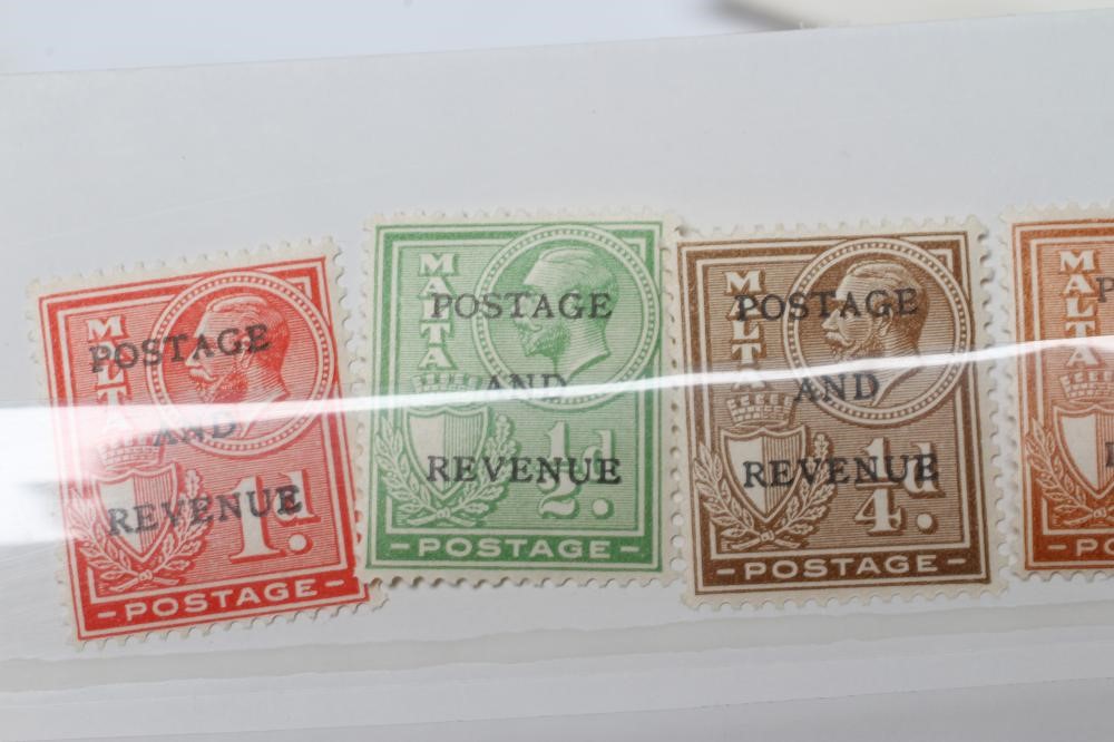1927 £1 RED/ORANGE AND BLACK, together with a stock card of 1928 Malta stamps, fine mint (Est. plus Image