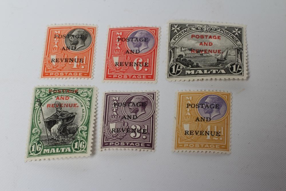 1927 £1 RED/ORANGE AND BLACK, together with a stock card of 1928 Malta stamps, fine mint (Est. plus Image