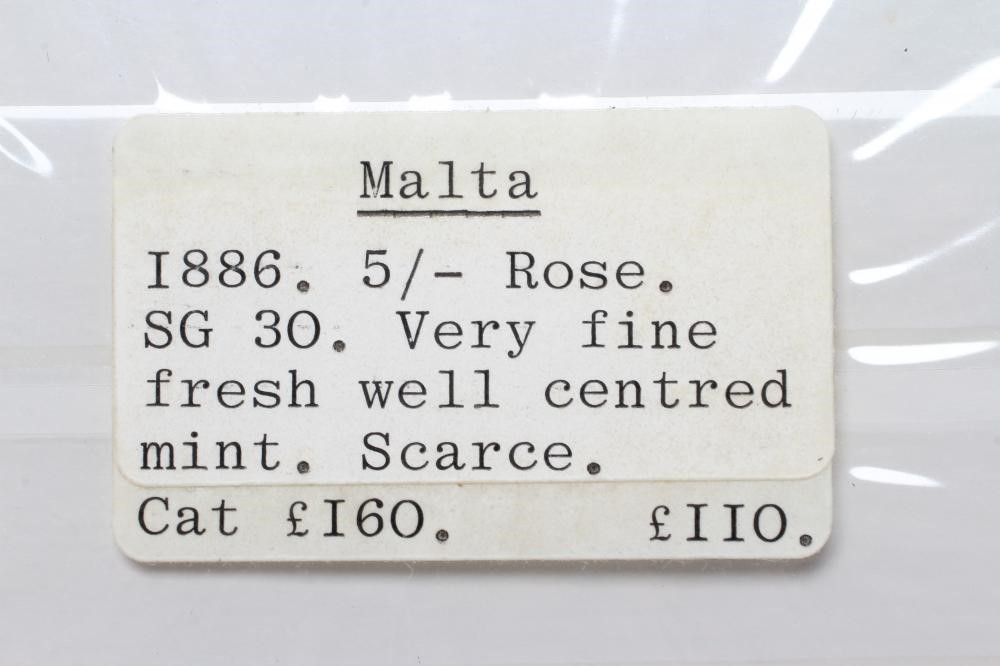 1886/1887 GIBRALTAR AND MALTA STAMPS, Collection of Queen Victoria Issues, gum disturbance in place Image