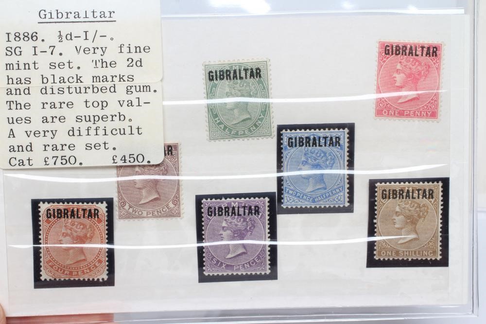 1886/1887 GIBRALTAR AND MALTA STAMPS, Collection of Queen Victoria Issues, gum disturbance in place Image
