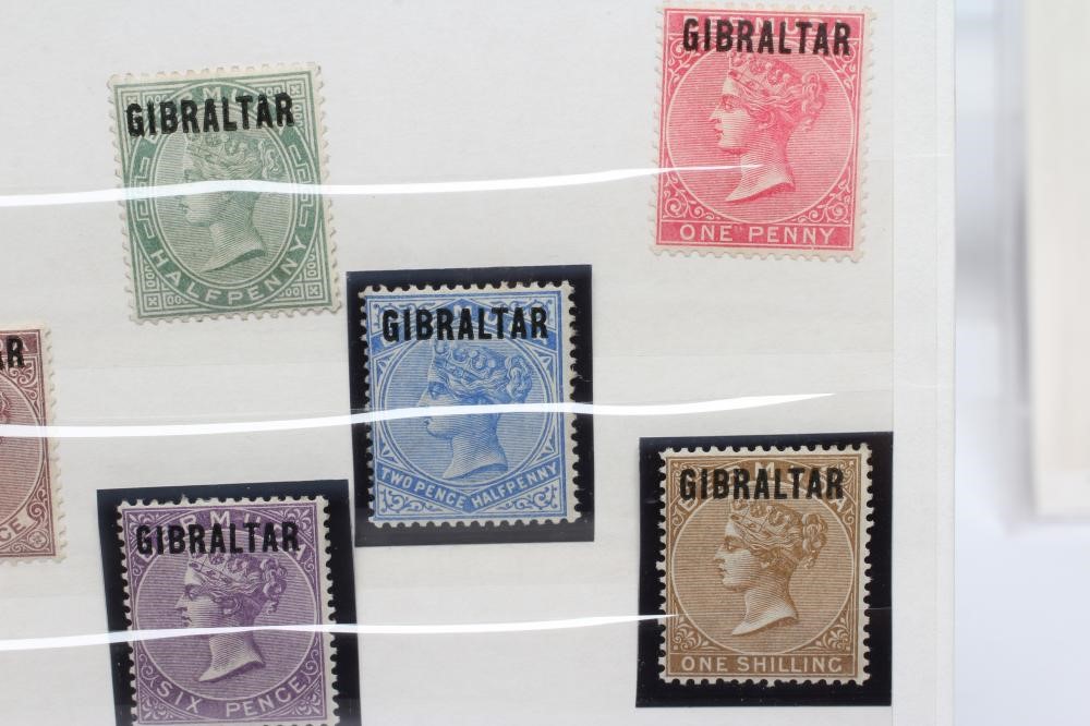 1886/1887 GIBRALTAR AND MALTA STAMPS, Collection of Queen Victoria Issues, gum disturbance in place Image