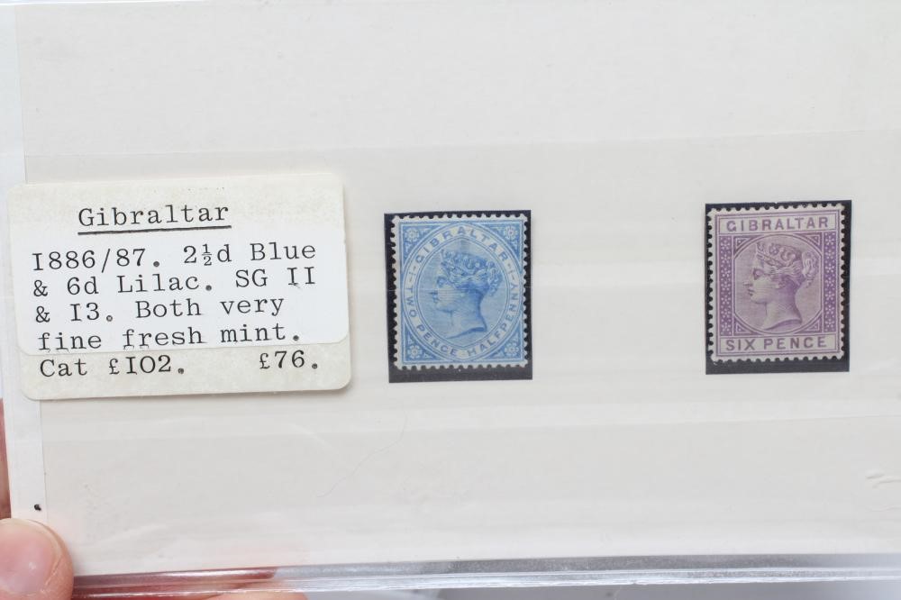 1886/1887 GIBRALTAR AND MALTA STAMPS, Collection of Queen Victoria Issues, gum disturbance in place Image