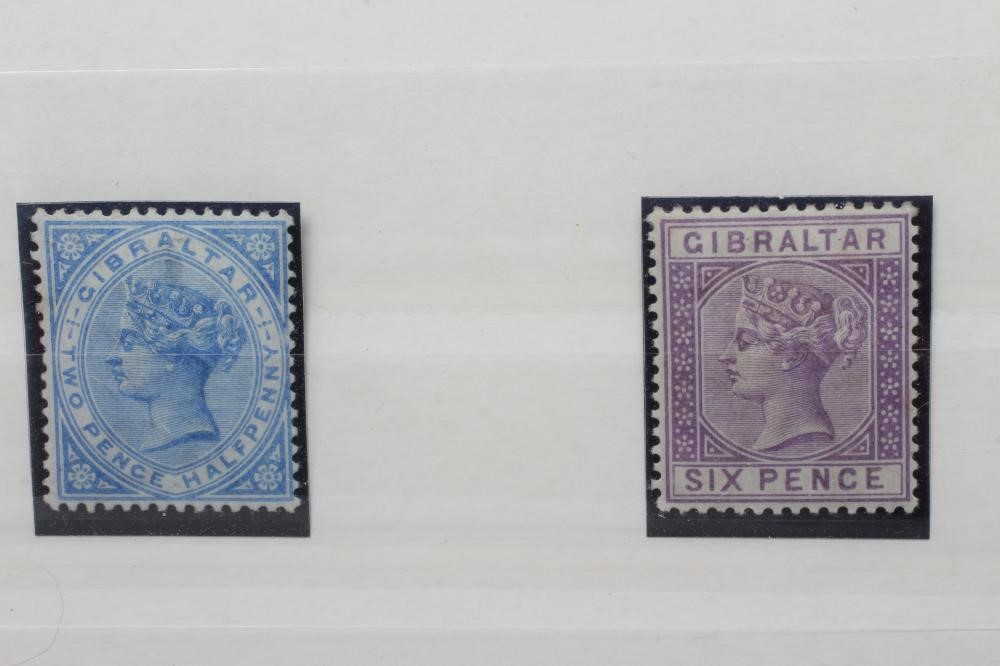 1886/1887 GIBRALTAR AND MALTA STAMPS, Collection of Queen Victoria Issues, gum disturbance in place Image