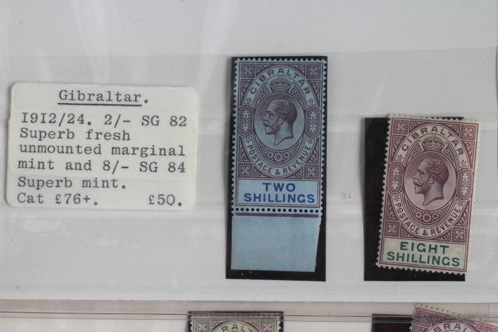 GIBRALTAR AND MALTA STAMPS, collection of George V stamps on six stock cards including 1921/22 Image