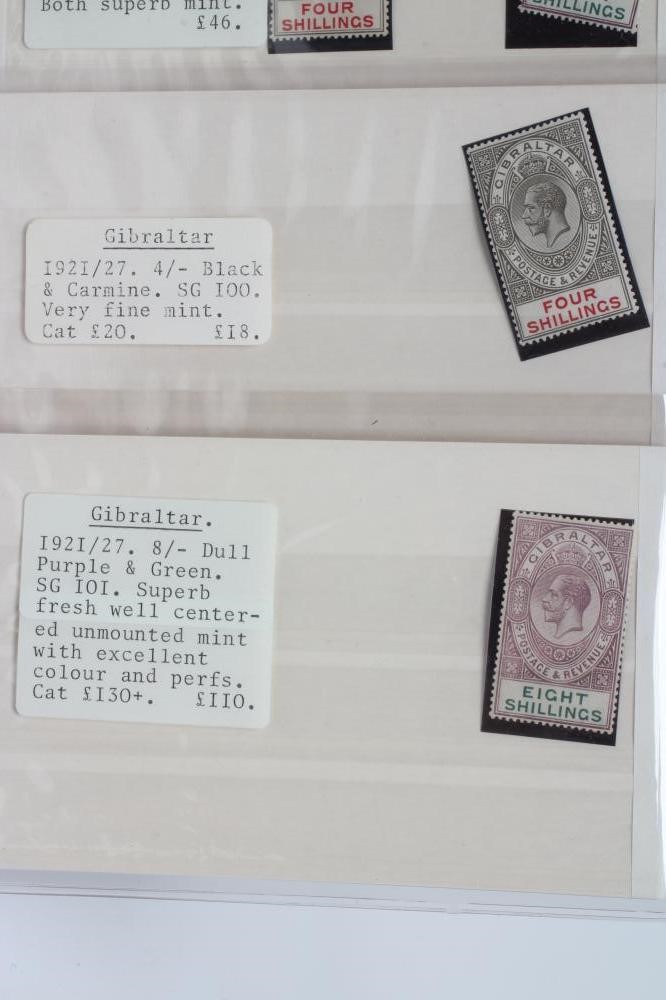 GIBRALTAR AND MALTA STAMPS, collection of George V stamps on six stock cards including 1921/22 Image