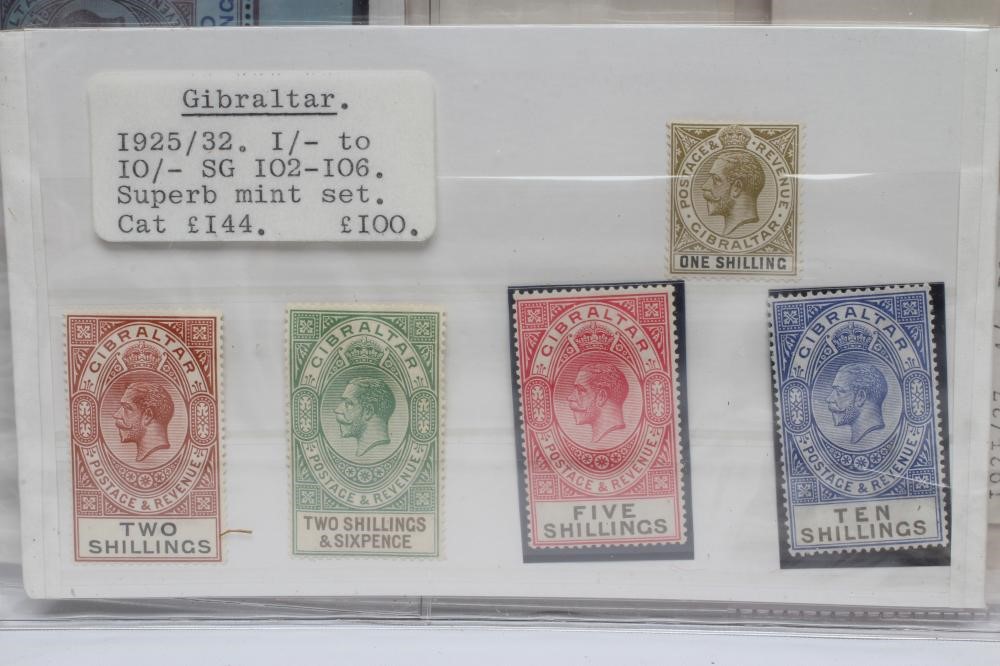 GIBRALTAR AND MALTA STAMPS, collection of George V stamps on six stock cards including 1921/22 Image