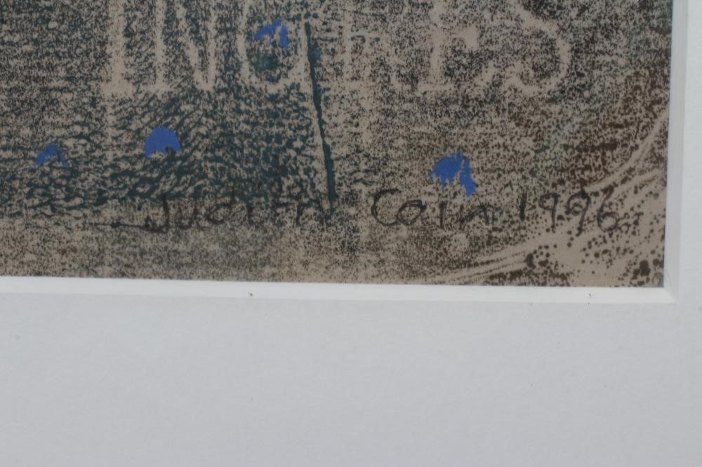JUDITH CAIN (b.1944) "The End of Winter VI", signed and dated 1996, inscribed to reverse, monoprint, Image