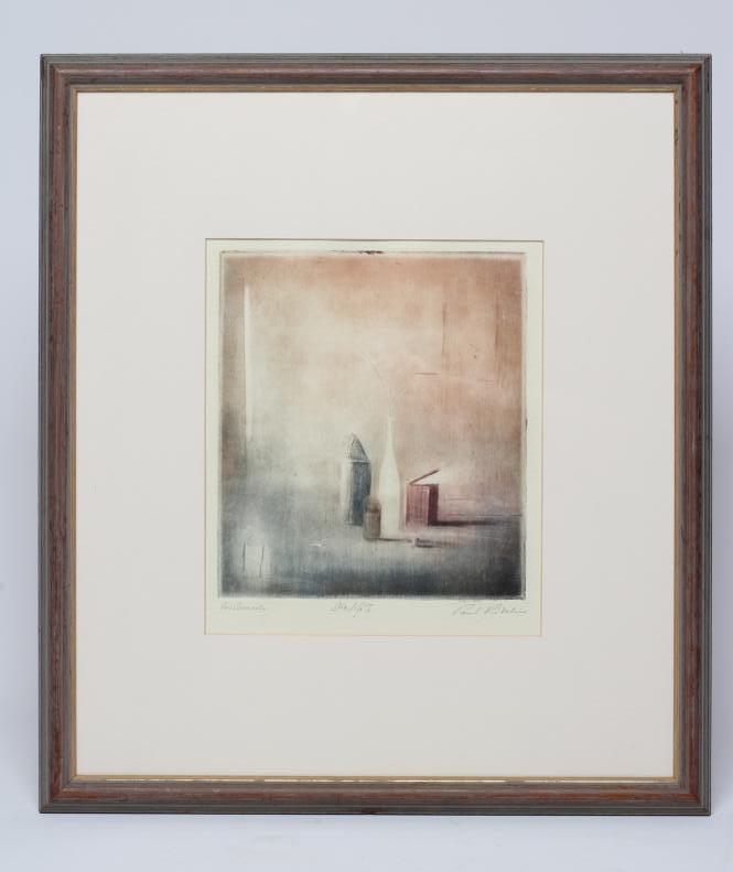 PAUL RICHIE (b.1948) "Still Life I", signed and inscribed in pencil, coloured etching, plate size 9" Image
