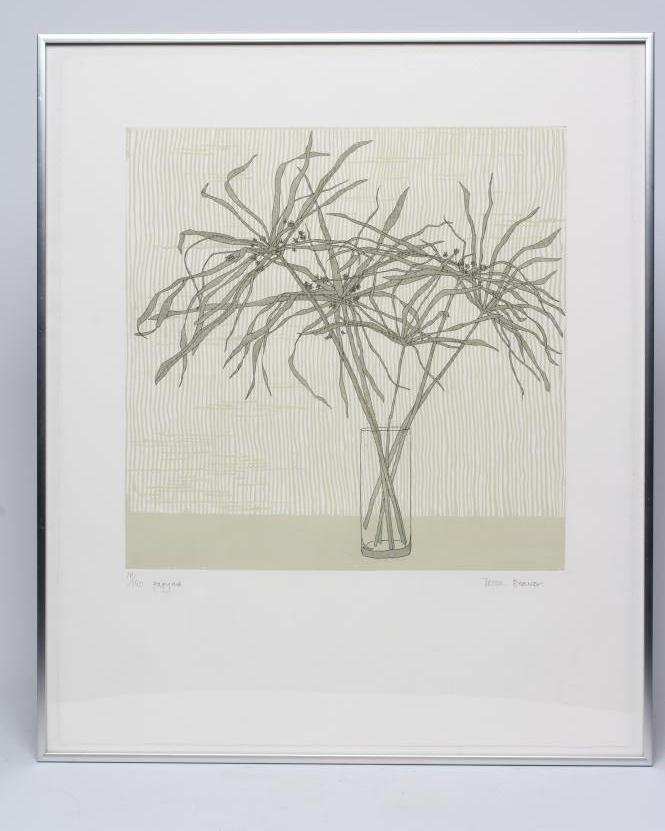 TESSA BEAVER (1932-2018) "Papyrus", 78/150, etching and aquatint, plate size 15 3/4" x 15 3/4", with Image