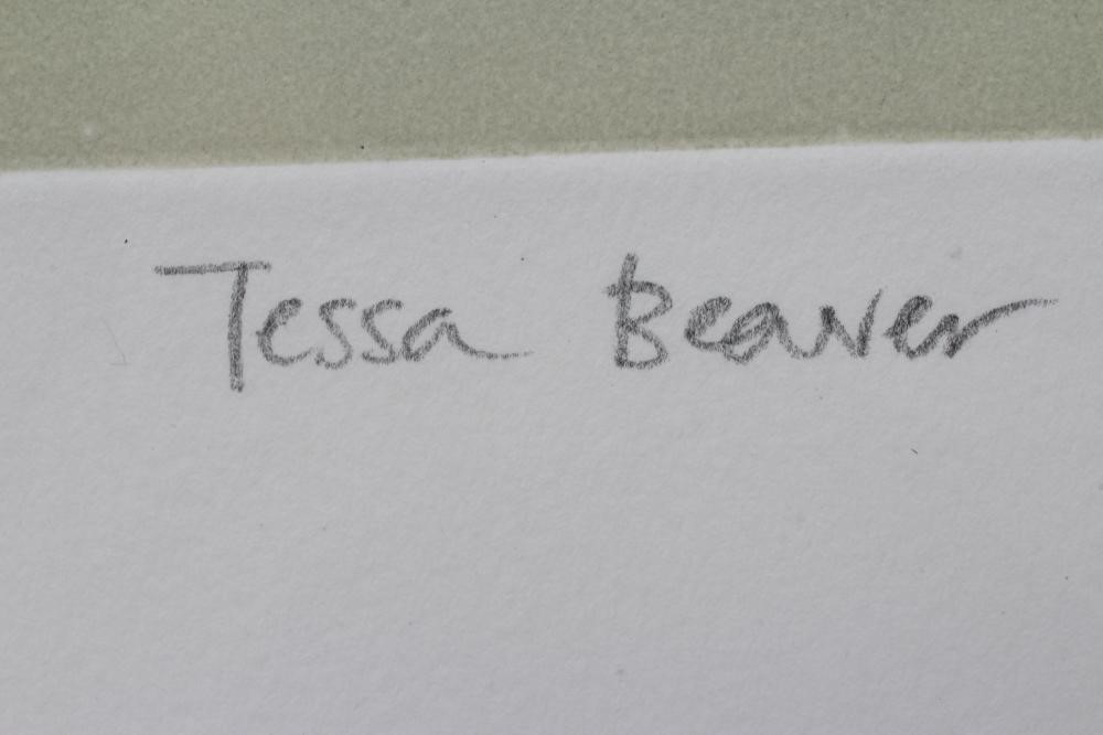 TESSA BEAVER (1932-2018) "Papyrus", 78/150, etching and aquatint, plate size 15 3/4" x 15 3/4", with Image