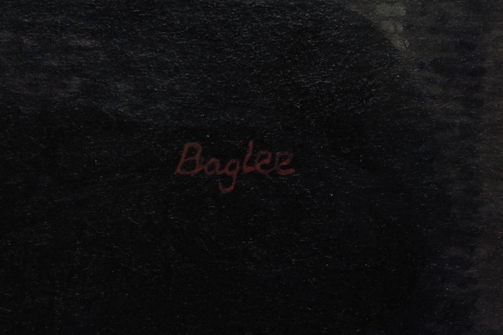 ARTHUR BAGLEE (b.1947) "Still Life with Curtain", signed, inscribed to reverse, watercolour,10" x Image