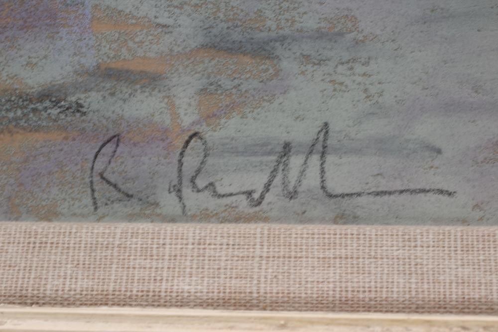 BRITISH SCHOOL (20th century) Street Scene at Dusk, indistinctly signed, pastel, 17" x 21", framed Image