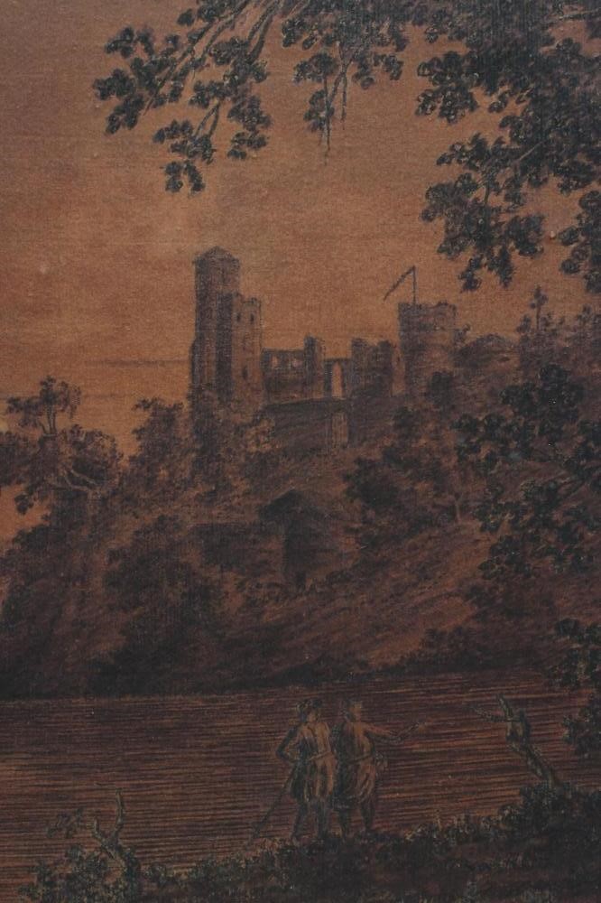MANNER OF ALEXANDER COZENS (1717-1786) Landscape with lake, ruined villa and castle, drawing, Image