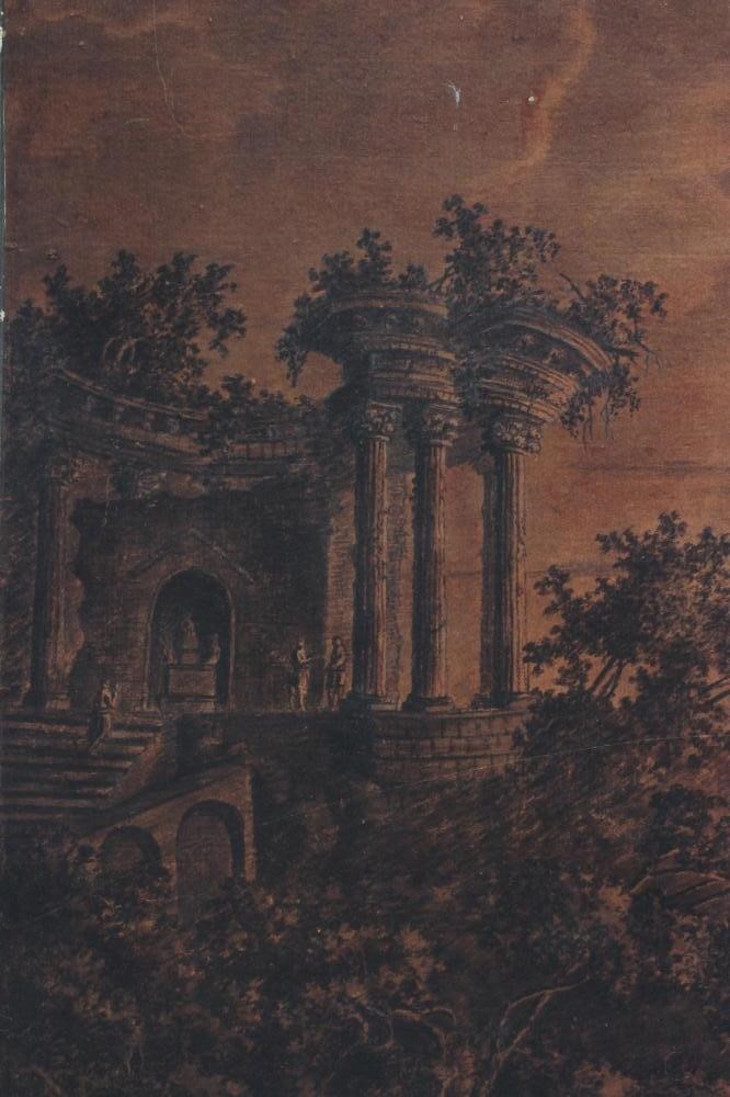 MANNER OF ALEXANDER COZENS (1717-1786) Landscape with lake, ruined villa and castle, drawing, Image