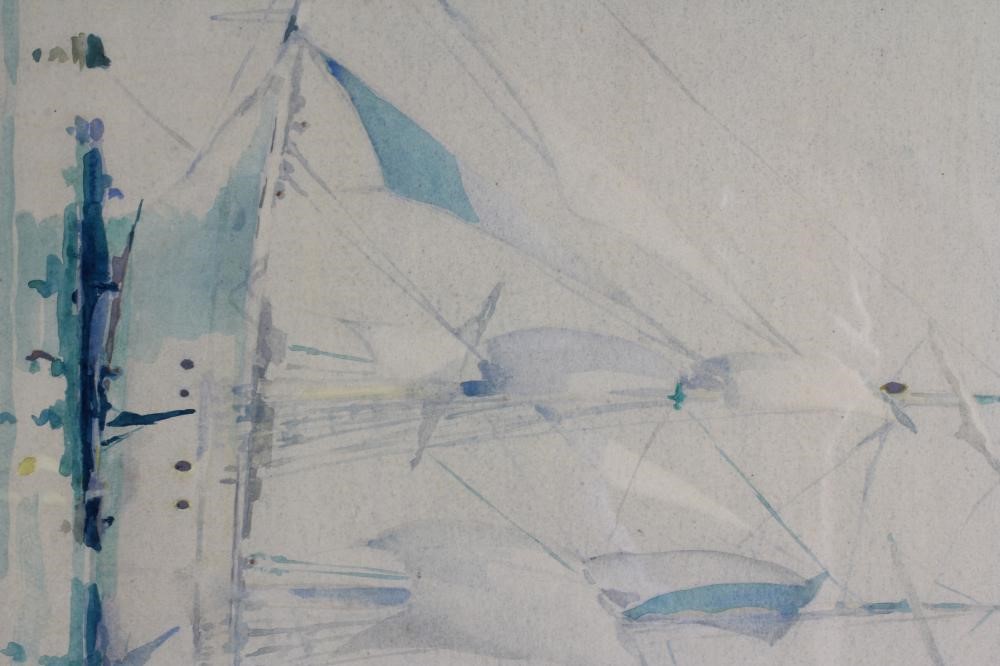 GEORGE AYLING RSMA RI (1887-1960) Three masted sailing ship Image