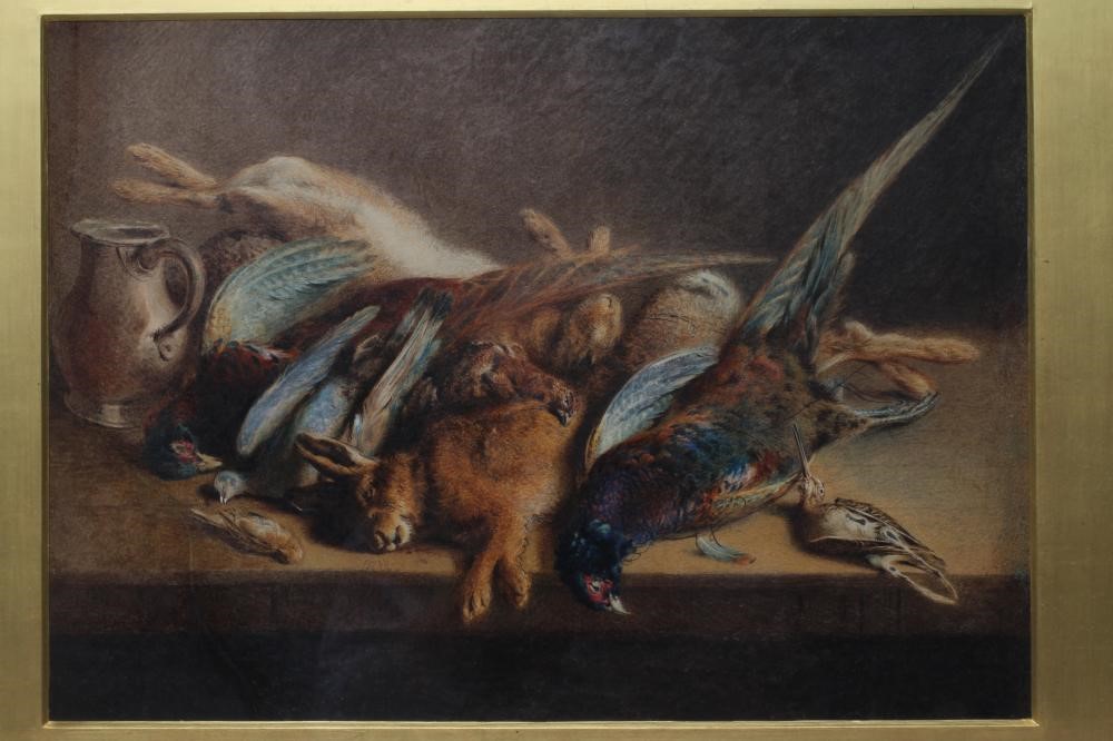 WILLIAM HENRY HUNT (1790-1864) A study of dead game, signed lower left, watercolour, 12 1/2" x 19" Image