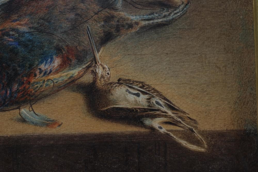 WILLIAM HENRY HUNT (1790-1864) A study of dead game, signed lower left, watercolour, 12 1/2" x 19" Image