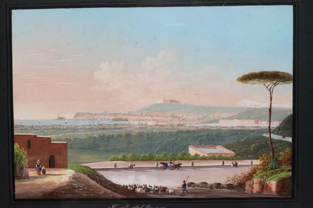 NEAPOLITAN SCHOOL (19th century) Napoli dal Campo, inscribed with title, gouache, 6 1/2" x 9 1/2" Image