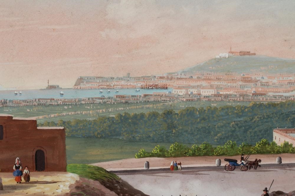 NEAPOLITAN SCHOOL (19th century) Napoli dal Campo, inscribed with title, gouache, 6 1/2" x 9 1/2" Image