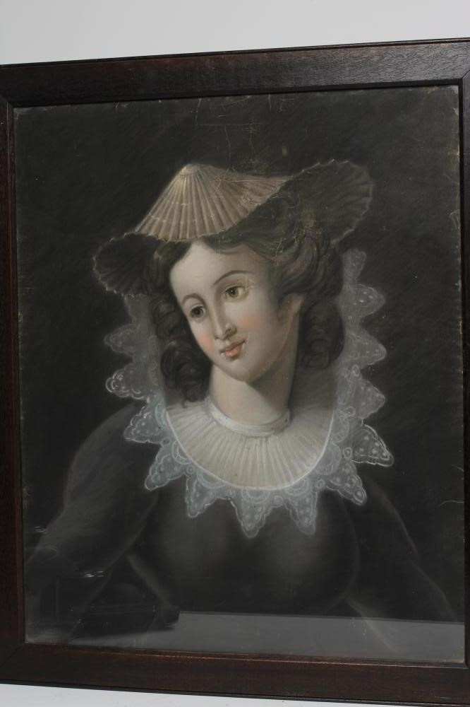 BRITISH SCHOOL (late 19th/early 20th century) Portrait of a young lady wearing a lace collar and hat Image