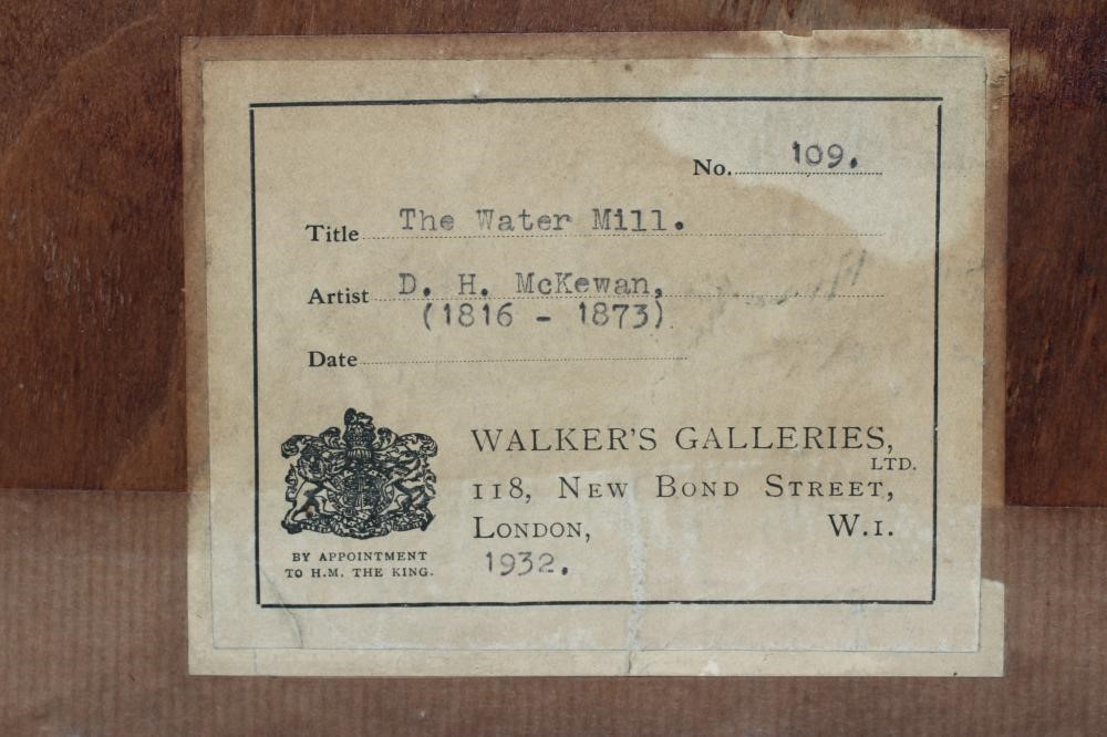DAVID HALL MCKEWAN (1817-1873) "The Water Mill", inscribed with artists name and title on Walker Image