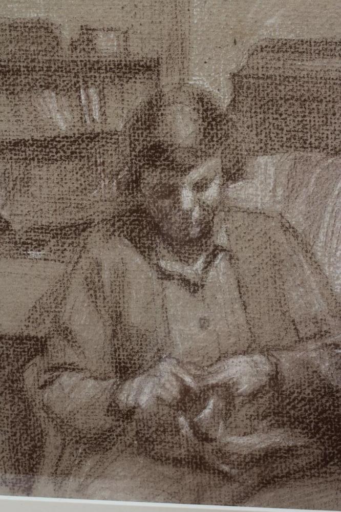 MAURICE FEILD (1905-1988) Lady sewing in a sitting room interior Image