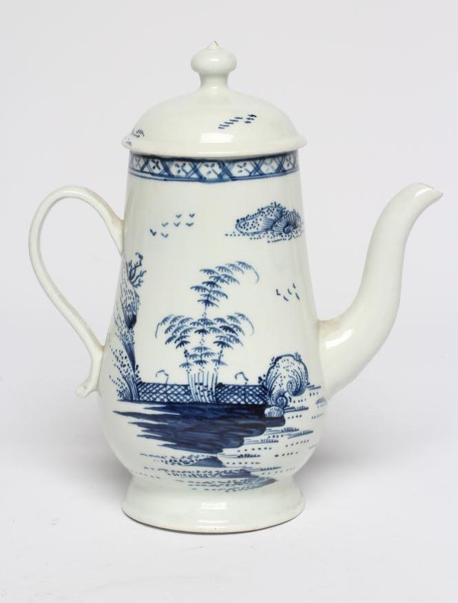 A CHAFFERS PORCELAIN SMALL COFFEE POT AND COVER Image