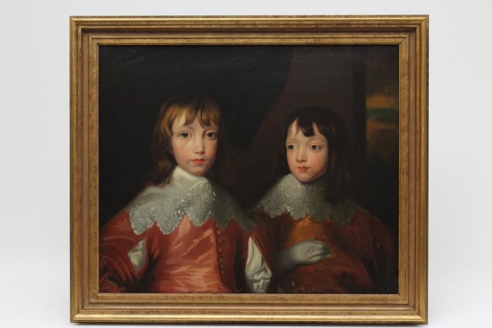 AFTER SIR ANTHONY VAN DYKE (1599-1641) Early 19th century, Portrait of Two Boys in Court Dress, oil Image