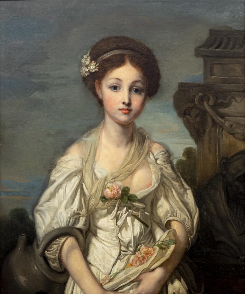 AFTER JEAN BAPTISTE GREUZE (French 1725-1805), 19th century, "La Cruche Cassee" (The Broken Image