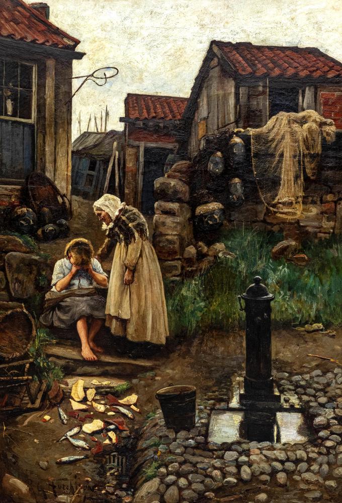 ROBERT GEMMELL HUTCHISON (Scottish 1855-1936) "The Broken Vessel", signed and dated 1882(?), oil on Image