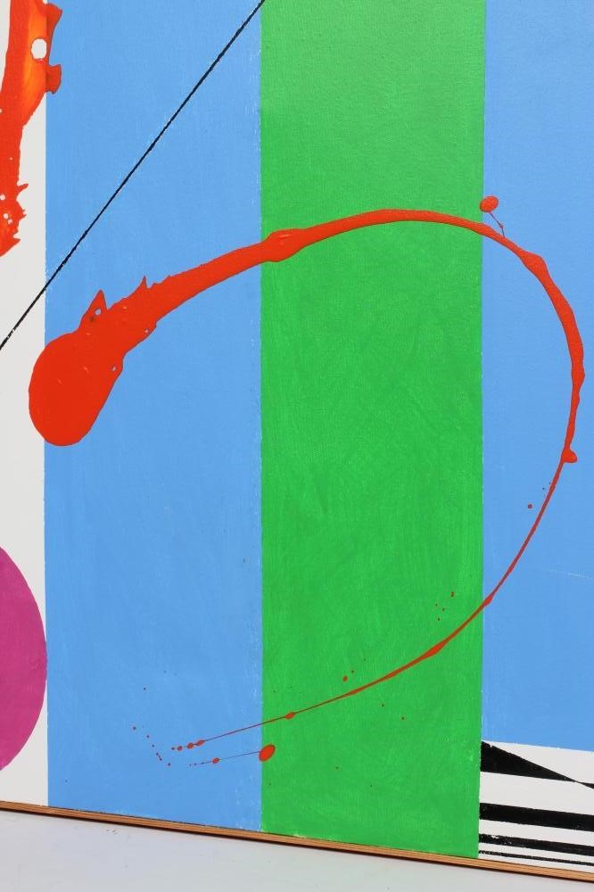 LAIMONIS MIERINS (Russian 1929-2011) Investigating, signed to reverse, acrylic on canvas, 39 1/2" x Image