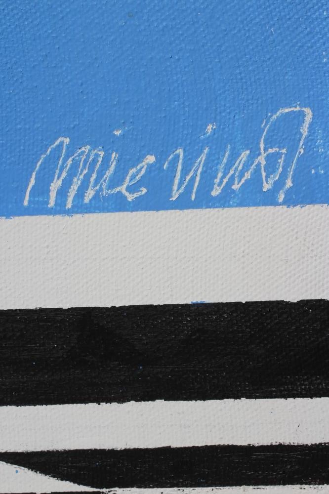 LAIMONIS MIERINS (Russian 1929-2011) Investigating, signed to reverse, acrylic on canvas, 39 1/2" x Image