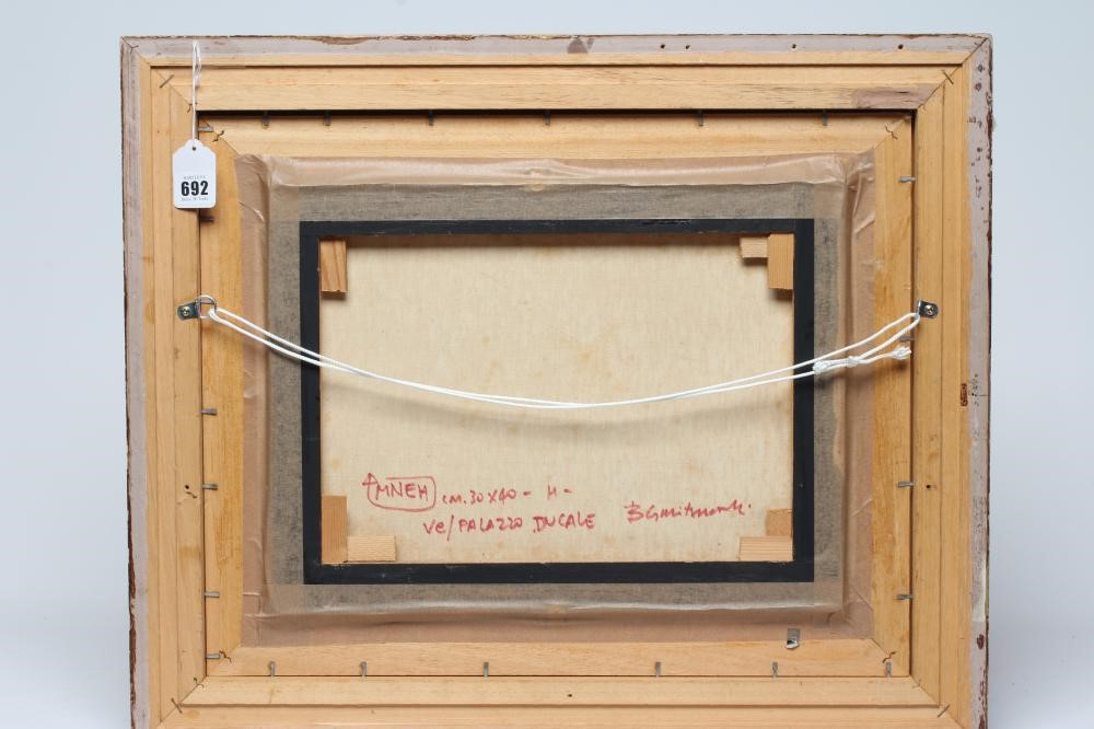 BRITISH SCHOOL (20th century) Palazzo Duncale, inscribed and titled to reverse, oil on canvas, 12" x Image