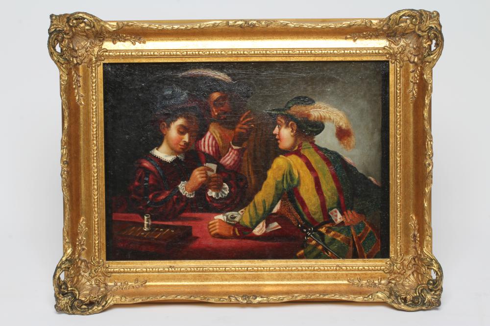 BRITISH SCHOOL (late 19th century) The card players, indistinctly signed and dated lower left, oil Image