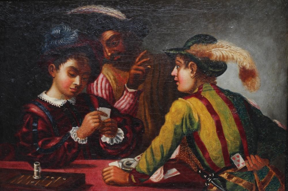 BRITISH SCHOOL (late 19th century) The card players, indistinctly signed and dated lower left, oil Image