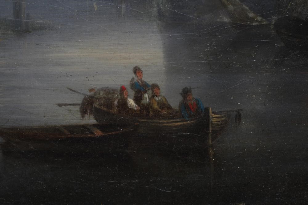 CONTINENTAL SCHOOL (late 19th century) View of Bruges, oil on panel, 12" x 18", framed (Est. plus Image