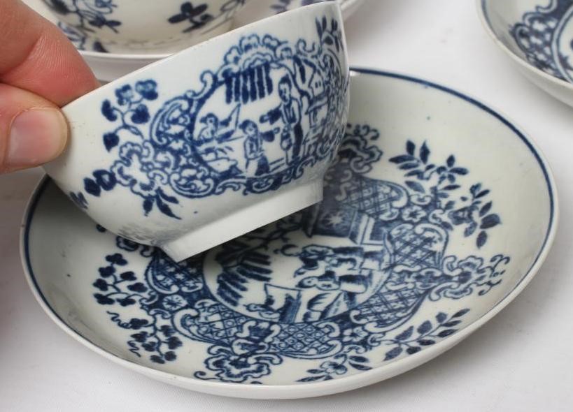 A COLLECTION OF PENNINGTON'S PORCELAIN, c.1770's, all decorated in underglaze blue and comprising Image