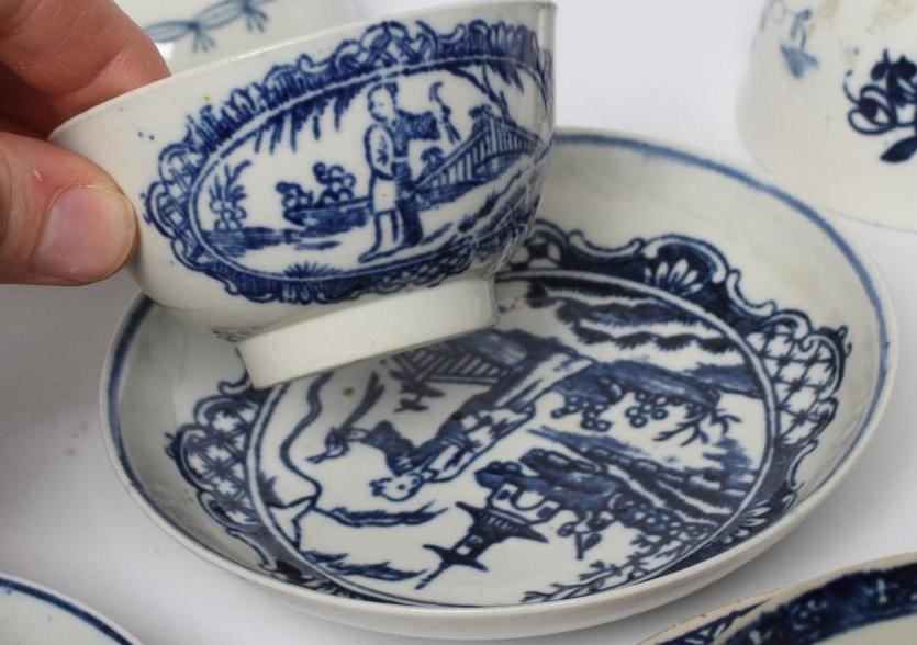 A COLLECTION OF PENNINGTON'S PORCELAIN, c.1770's, all decorated in underglaze blue and comprising Image