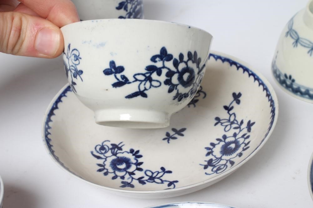 A COLLECTION OF PENNINGTON'S PORCELAIN, c.1770's, all decorated in underglaze blue and comprising Image