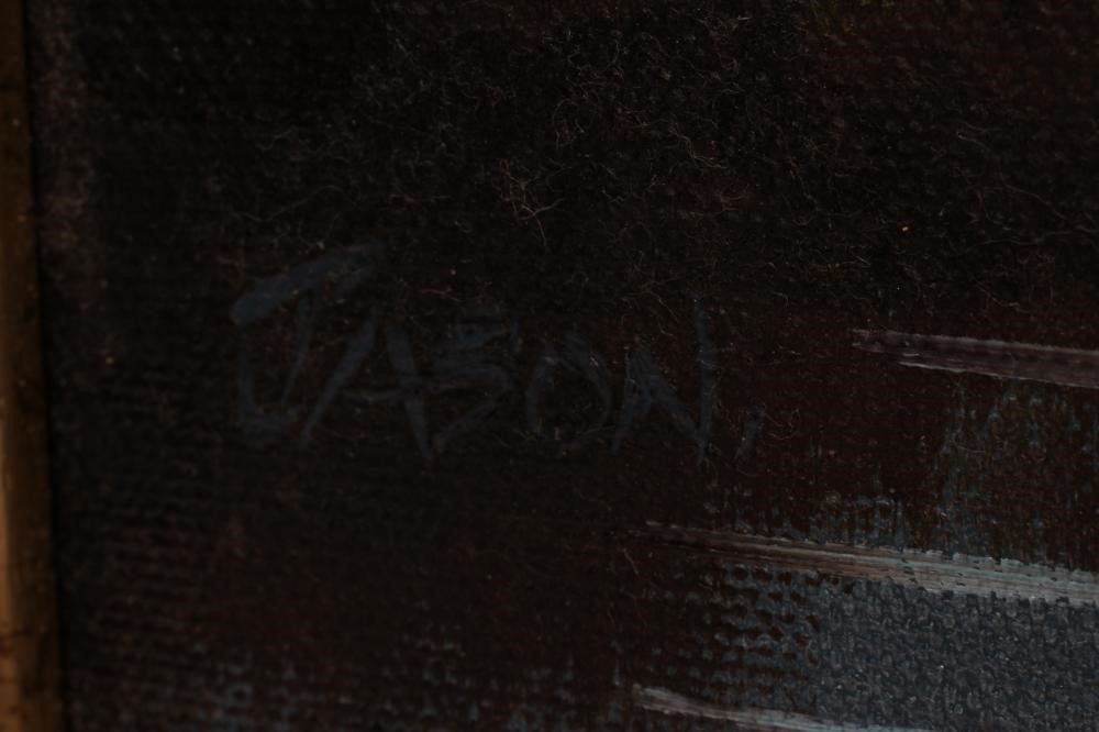 LEE SPENCE (b.1934) Coastal scene at night, oil on canvas, Newquay Galleries label to reverse, 12" x Image