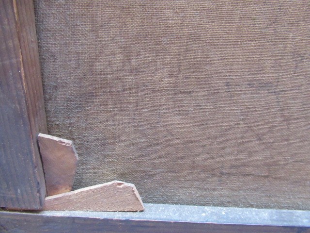 CIRCLE OF GEORGE COLE (1810-1883) Fisherman beside a river, oil on canvas, (tondo), 12 1/2" Image