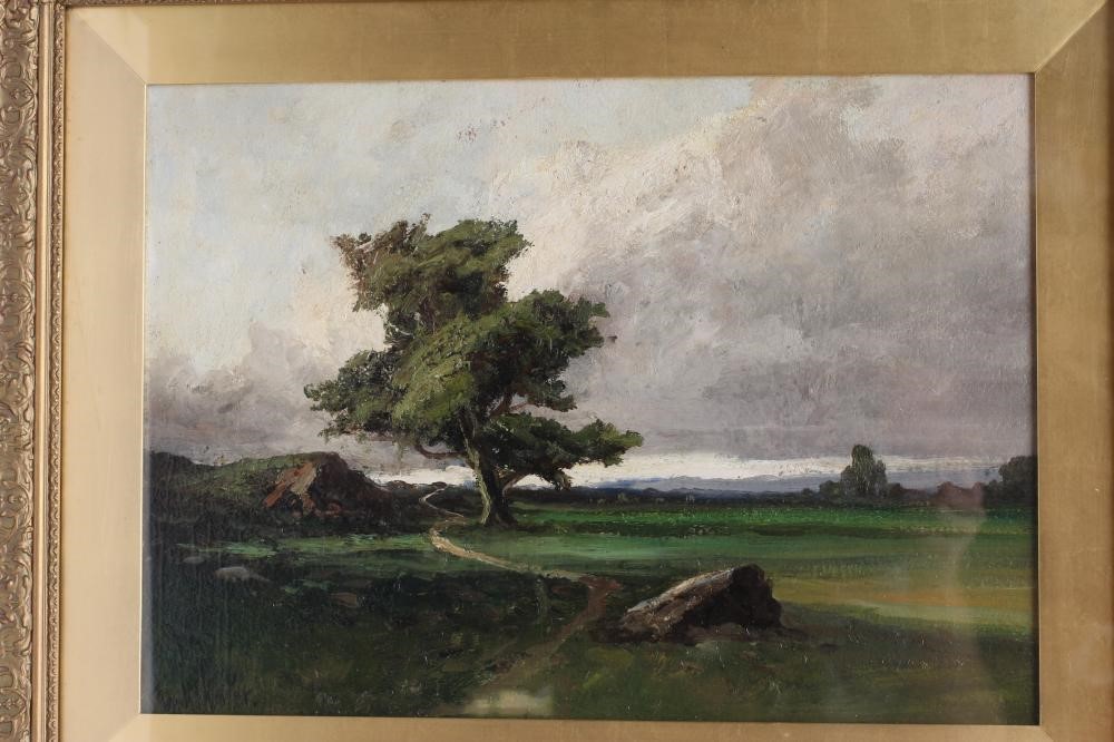FRANK THOMAS CARTER (1853-1934) Moorland Scenes, a pair, oil on board, signed, 13" x 18", gilt Image