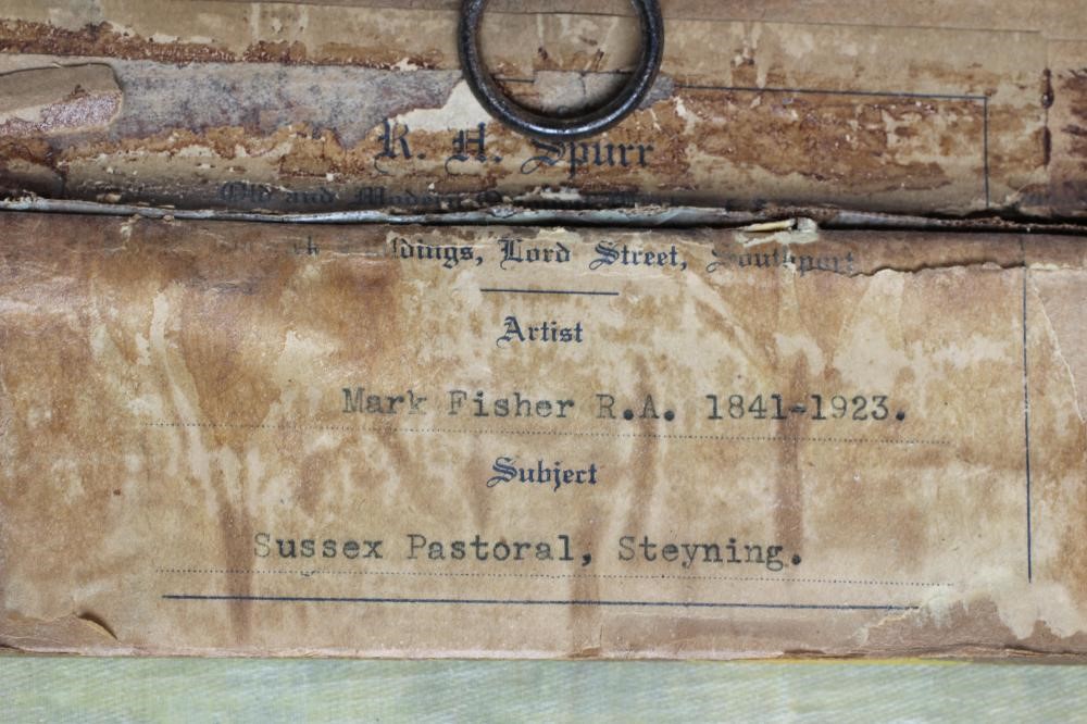 MARK FISHER (1841-1923) Sussex Pastoral, Steyning, signed lower right, dated '74, oil on canvas, 12" Image